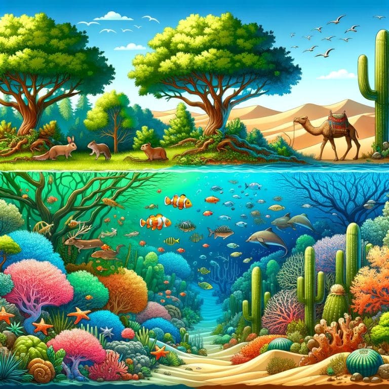 Forests, rivers, deserts, and oceans teaming with life