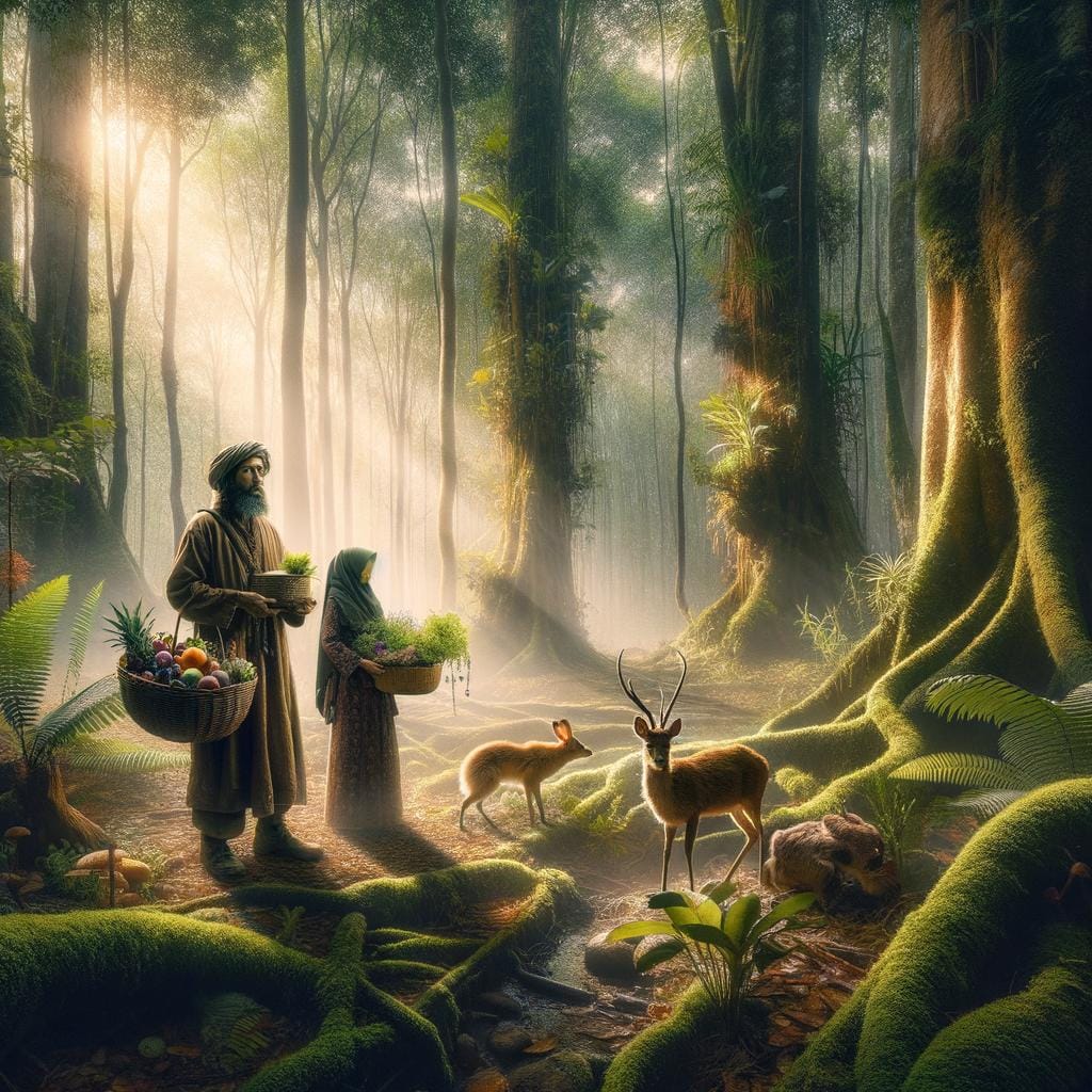 Foraging 1 Image of person foraging for wild berries in forest