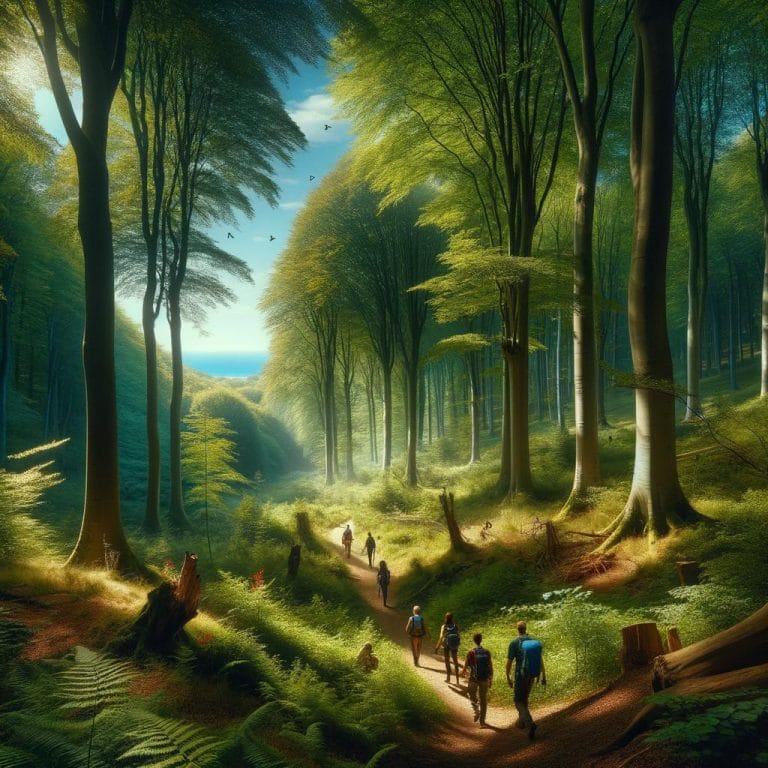 Explore nature's beauty on peaceful forest hikes among towering trees and babbling streams