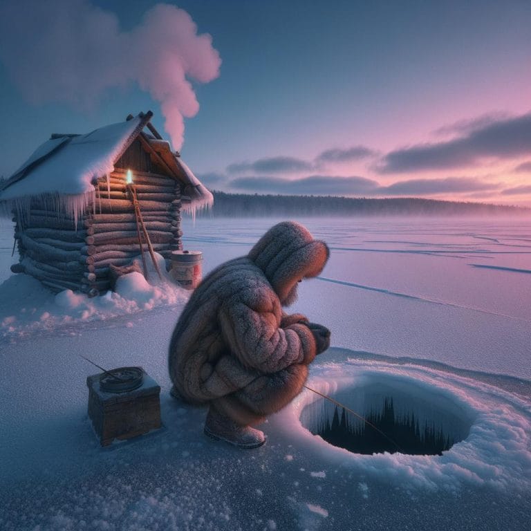 Enjoy the thrill of ICE FISHING on frozen lakes with friends and family