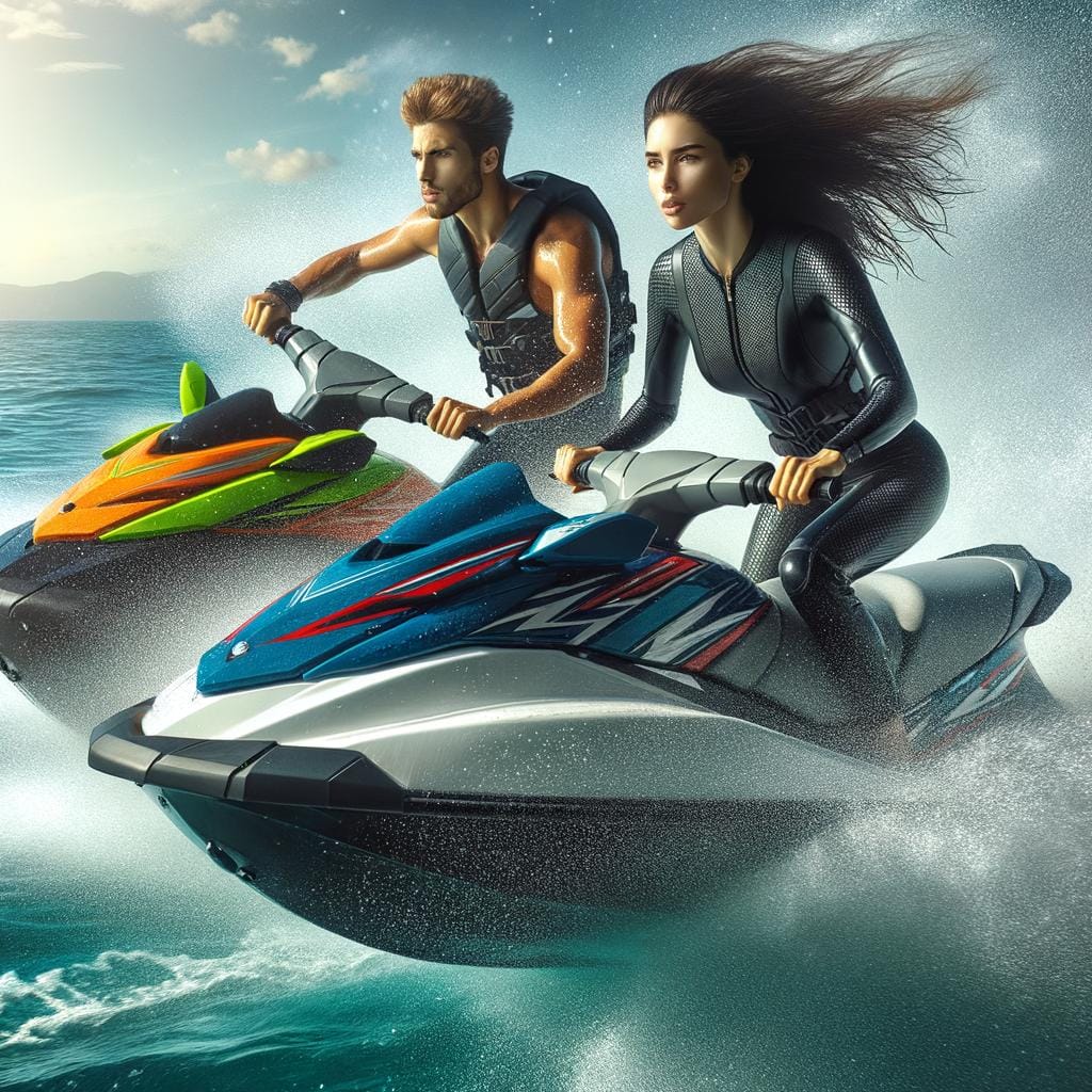 Exciting jet skiing adventure on crystal clear waters, feel the rush