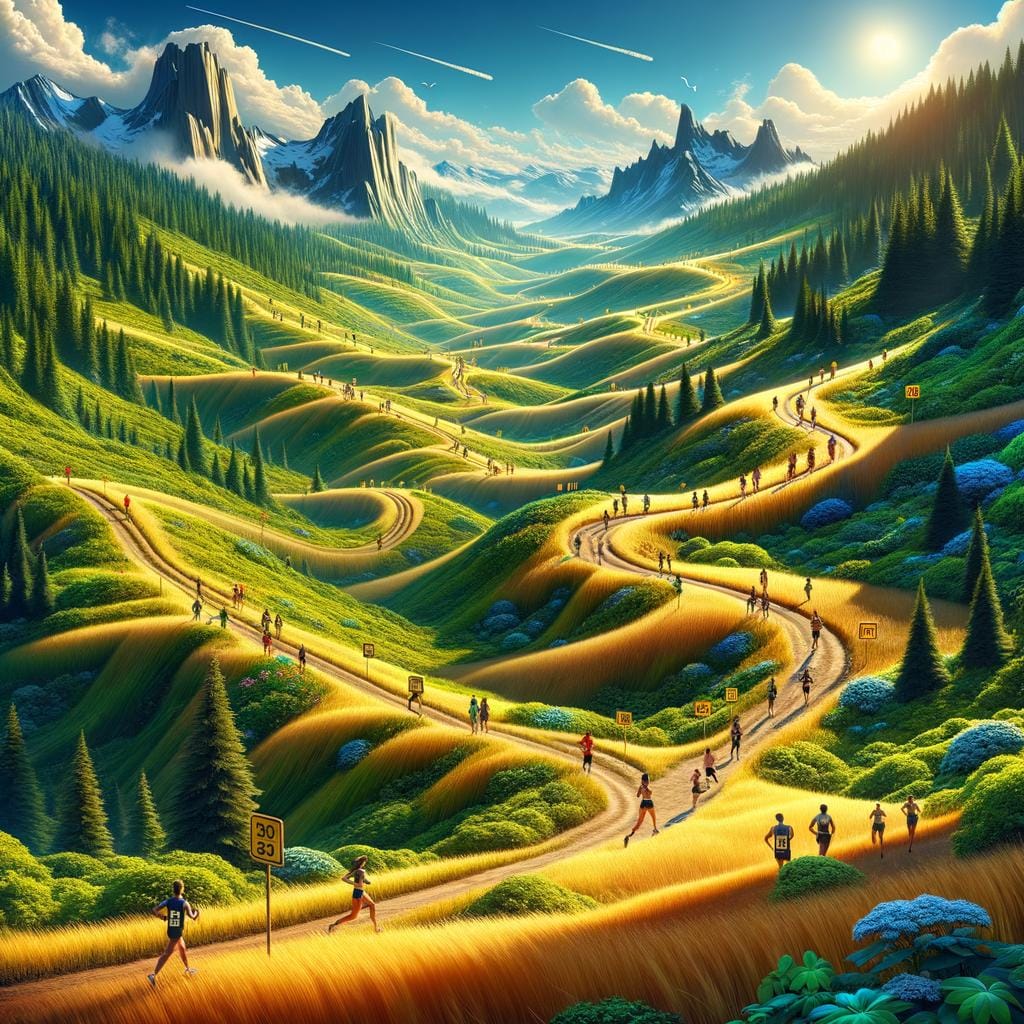 Scenic views and challenging terrain on marathon trails offer a unique running experience