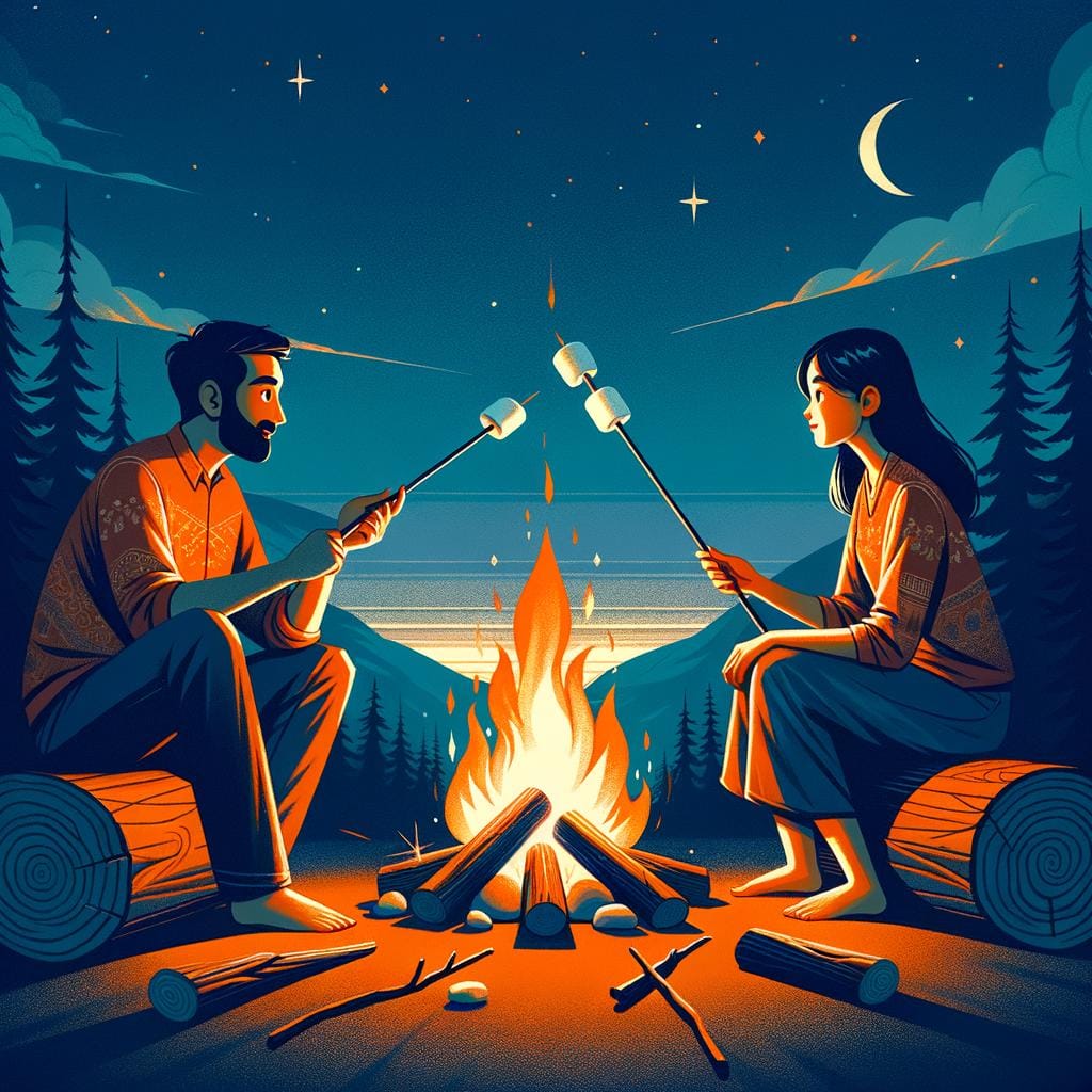 Marshmallow Roasting 1 Gather around campfire to enjoy marshmallow roasting for a sweet treat