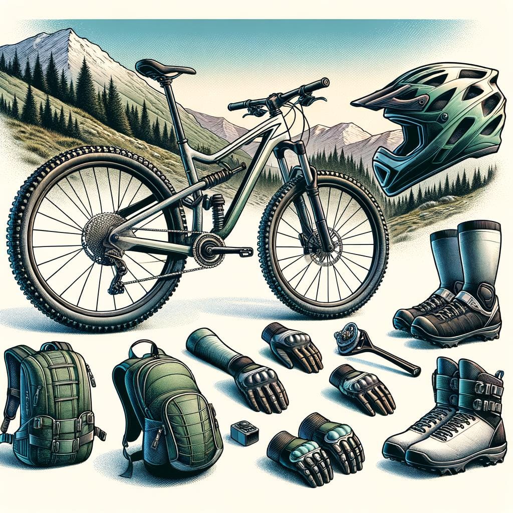 Mountain Bike Gear helmets, gloves, and hydration packs for all riders' safety
