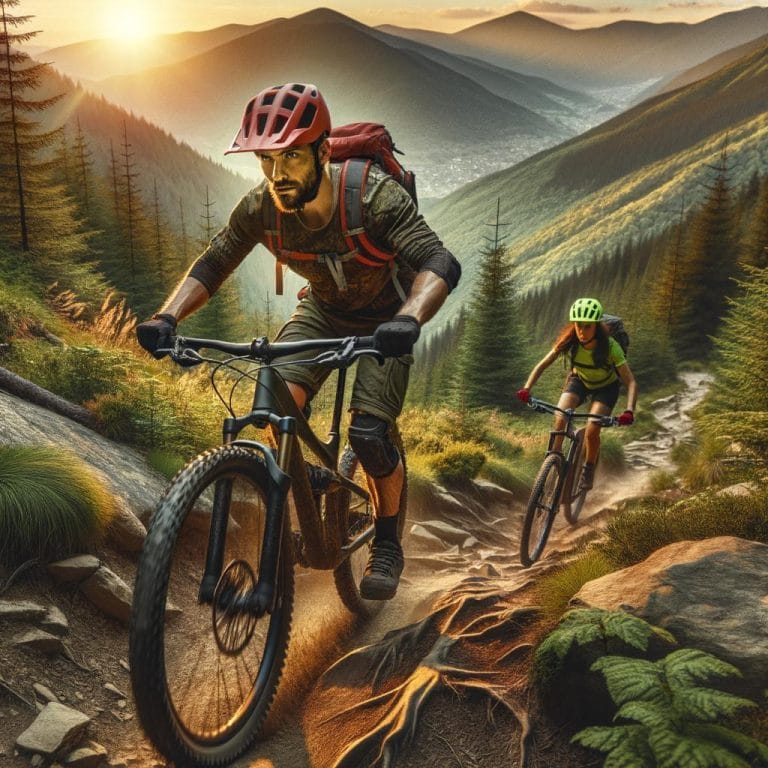 Thrilling mountain biking adventure on rugged trails with breathtaking views