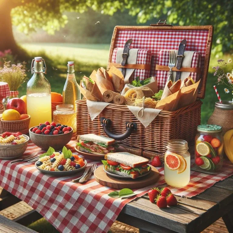 Delicious picnic recipes - perfect for outdoor gatherings, featuring easy-to-make dishes and refreshing drinks