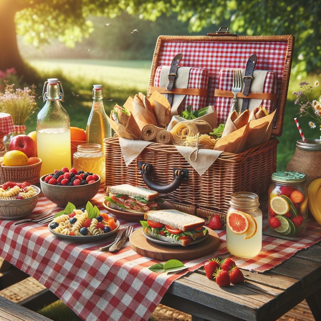 Picnic Recipes Delicious picnic recipes - perfect for outdoor gatherings, featuring easy-to-make dishes and refreshing drinks