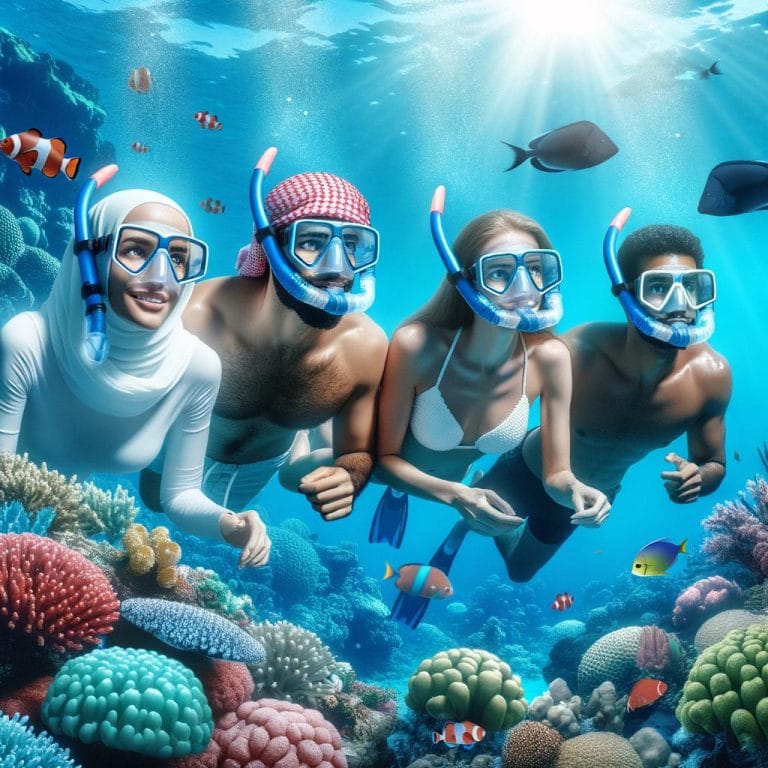 Snorkeling 5 Transparent waters, colorful fish, and bubbles while snorkeling in Belize's stunning Barrier Reef