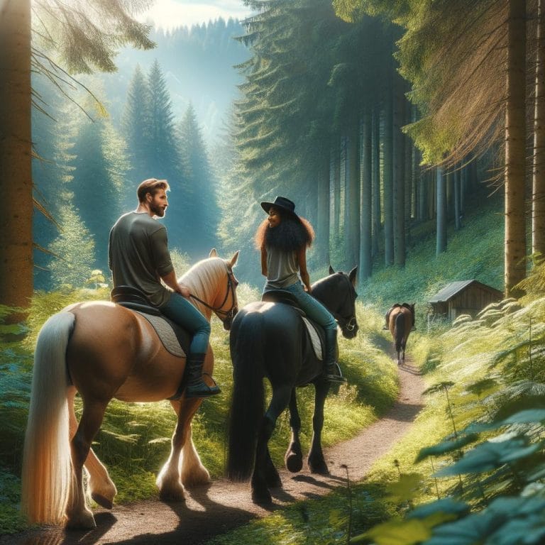 Enjoy scenic trail riding through picturesque landscapes on horseback