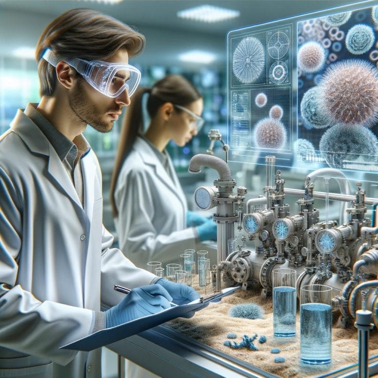 Crystal clear water being purified by advanced filtration system - water purification excellence